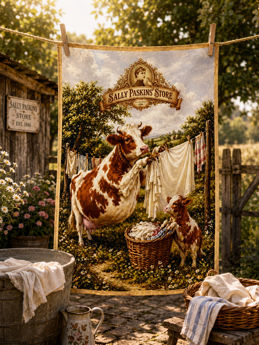 TEA TOWEL "Mabel's Monday Wash"