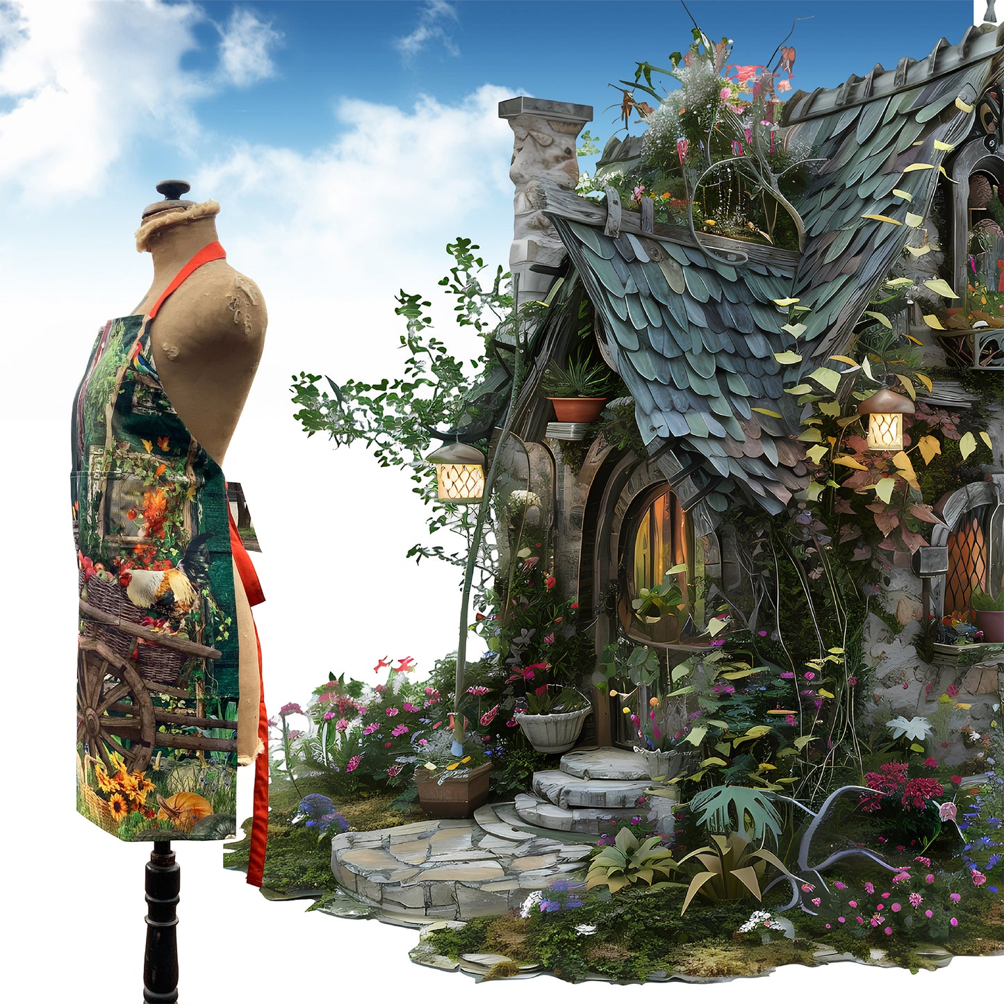 APRON "Secret Garden"