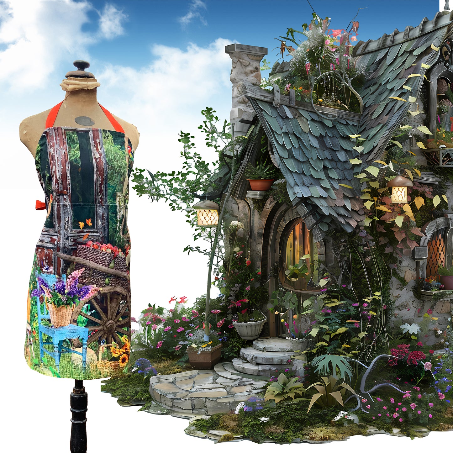 APRON "Secret Garden"