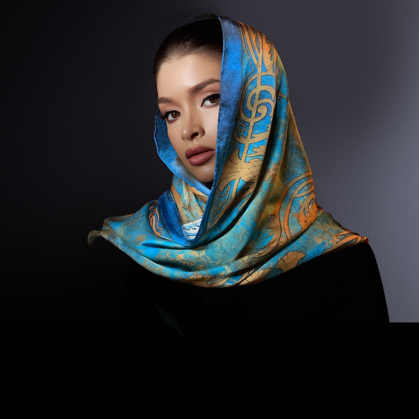 SILK SATIN SCARF "Cocoette"