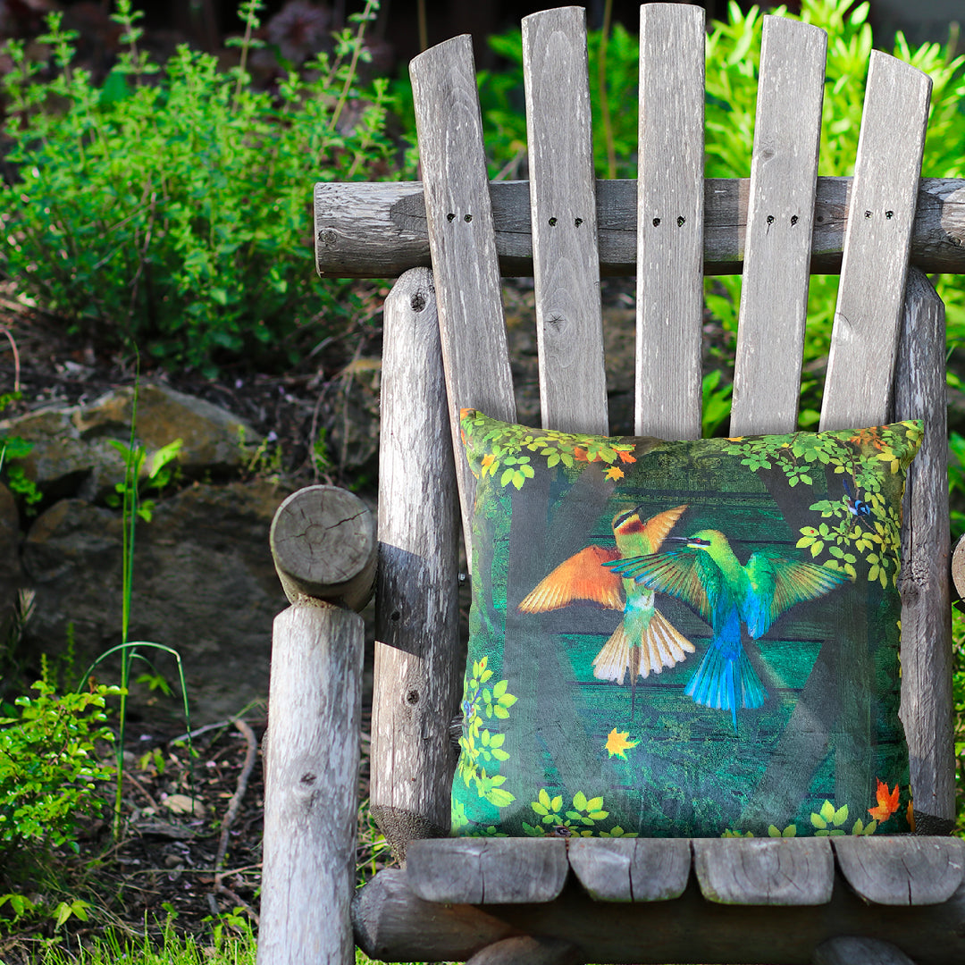 VELVET CUSHION "Rainbow Bee Eaters"