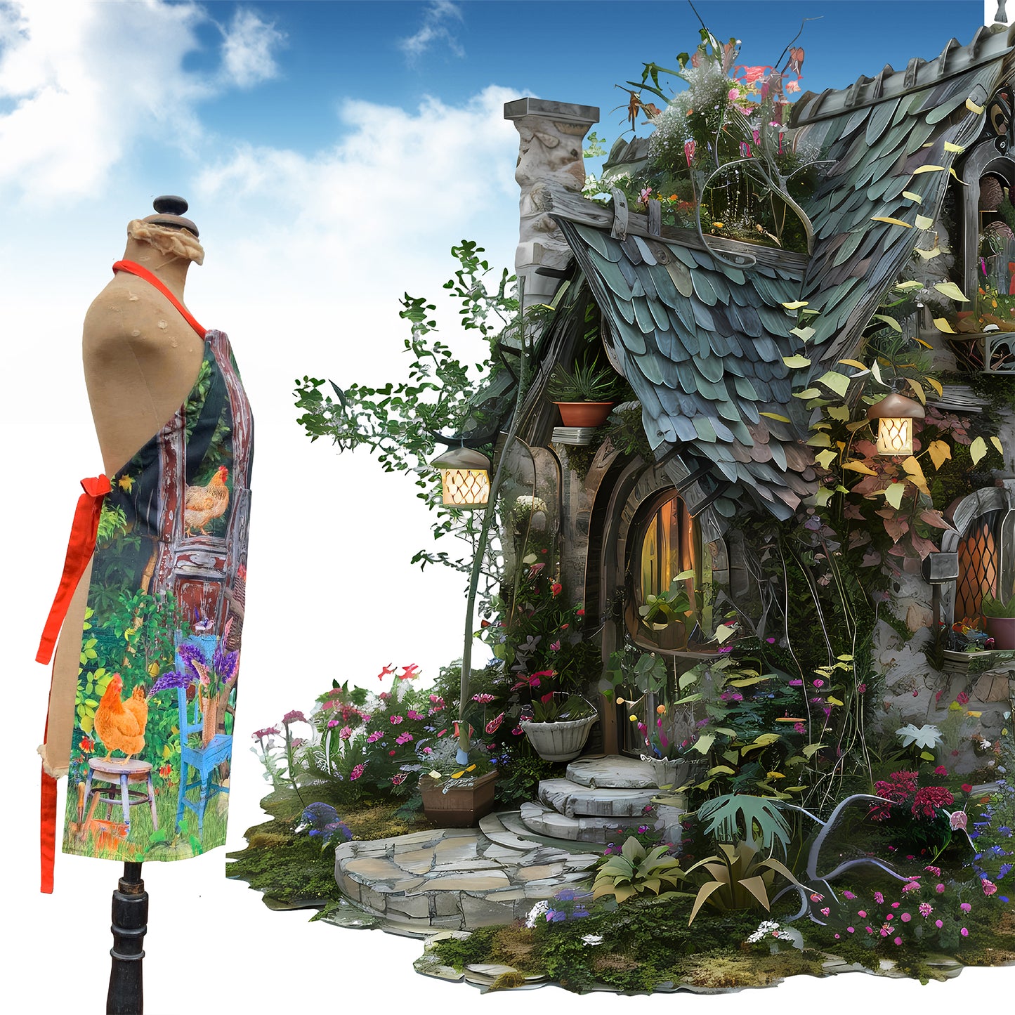 APRON "Secret Garden"